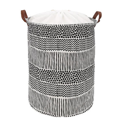 

Folding Geometry Drawstring Canvas Laundry Basket Clothes Toys Large Bucket