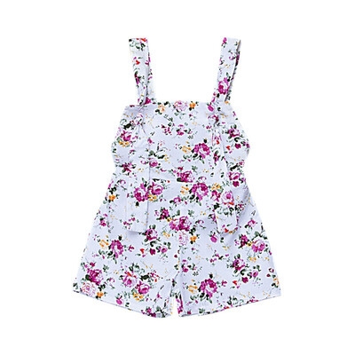

Baby Girls Toddler Suspender Romper Shorts Girl Floral Print Backless Short Pants Outfits