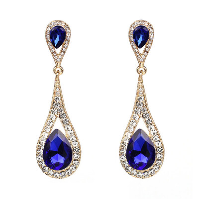 

AOTEMAN 2019 New Vintage Statement Drop Dangle Earrings Crystal Gem Big Earrings Bohemian Long Earrings Oorbellen