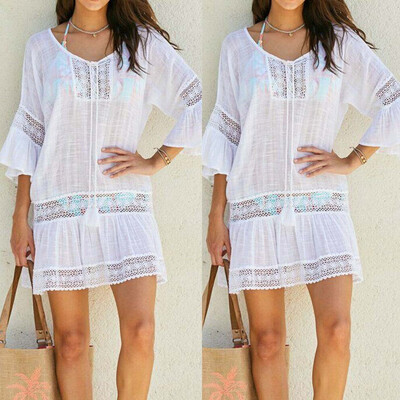 

Women Chiffon Bikini CoverUp Perspective V-neck Swimsuit Swimwear Beach Dress
