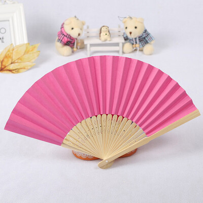 

〖Follure〗Pattern Folding Dance Wedding Party Lace Silk Folding Hand Held Solid Color Fan
