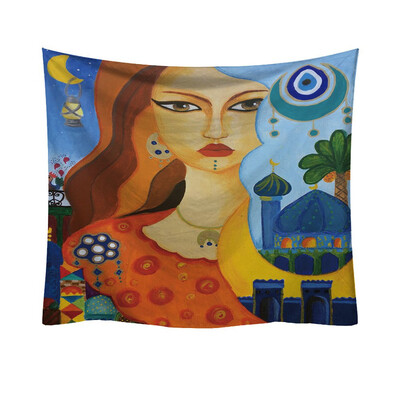 

Toponeto Fashion Tapestry Retro Woman Portrait Style Decorative Tapestry Home Decor