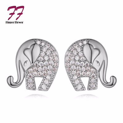

AAA Grade Mini Ziconia --Lovely Elephant Earring Stud Silver
