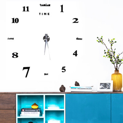 

DIY Large Wall Clock KitModern DIY Large Wall Clock Kit 3D Mirror Surface Sticker for Home Office Room