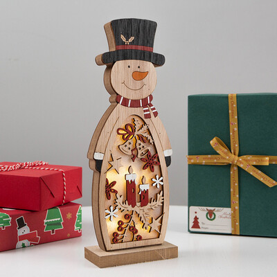 

〖Follure〗LED Light Merry Christmas Wooden Elk Ornaments Decorations For Home Party Gfits