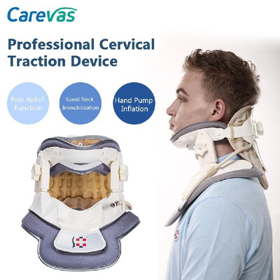 

Carevas Cervical Traction Device Collar Neck Brace Support Inflatable Air & Physical Traction for Neck & Upper Back Pain Relief FD