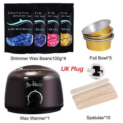 

〖Follure〗Wax Warmer Heater Pot Machine Kit 400g Wax Beans 10pcs Hair Removal Sticks
