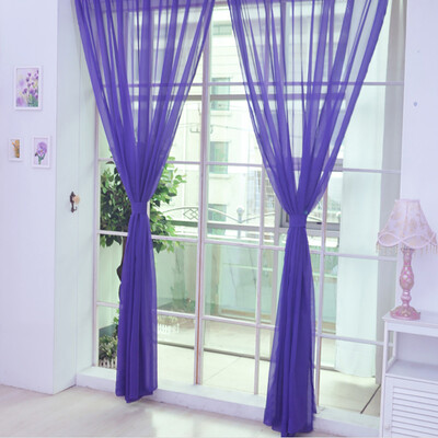 

Gobestart 1 PCS Pure Color Tulle Door Window Curtain Drape Panel Sheer Scarf Valances