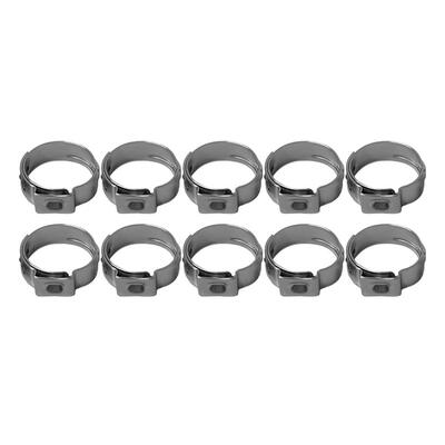 

10pcs Single Ear Stainless Steel Hydraulic Hose Clamps Fuel Air Pipe Clips
