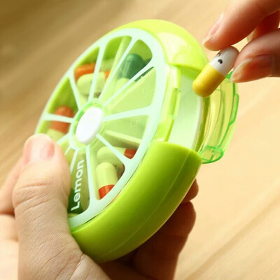 

Creativefashionable Rotating Pill Box Office Drawer Plastic Box Round 7 Day Small Pill Box Travel Storage
