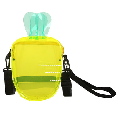 

Lovely Carrot Shape Women Transparent PVC Crossbody Shoulder Bag Small Pouch