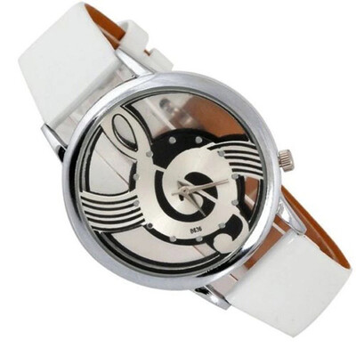 

Fashion double-sided transparent hollow table music characters with diamond watch student children casual notes female table