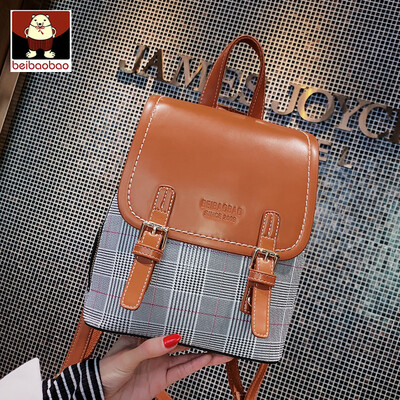 

North Bag Double Shoulder Bag Korean Edition Fashion Collision Checker Double Shoulder Bag Baitao Girl Bag