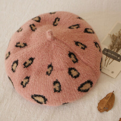 

NEW Kids Toddler Fashion Baby Girl Hat Wool Leopard Print Design Retro Beret Cap