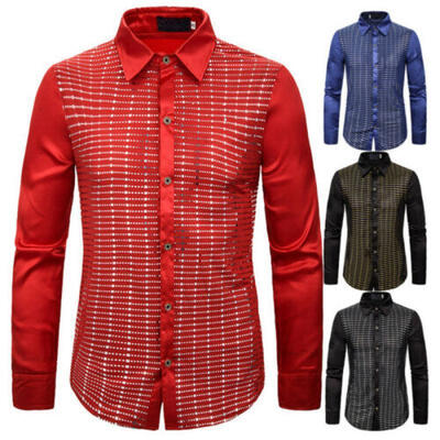 

New Mens Slim Fit Casual Shirt Long Sleeve Dress Shirts Plaid Cotton Shirt Tops