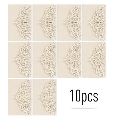 

10pcs Pearl Paper Floral Invitation Cards Invitation Holders with Blank Inner Sheet for Wedding Birthday Party Anniversary