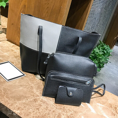 

Tailored Women Four Set Handbag Shoulder Bags Four Pieces Tote Bag Crossbody Wallet