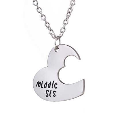 

2019 New&Hot Sale Big Middle Little Family Moon Heart Pendant Necklace Gifts for Girls