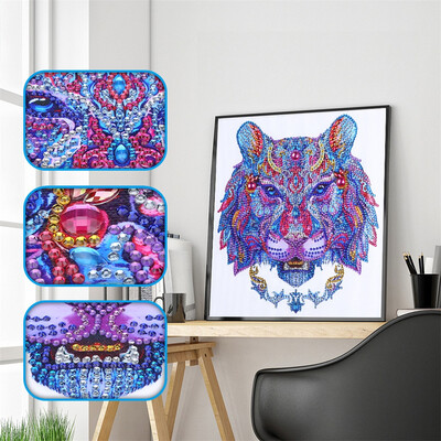 

Gobestart Special Shaped Diamond Painting DIY 5D Partial Drill Cross Stitch Kits Crystal R