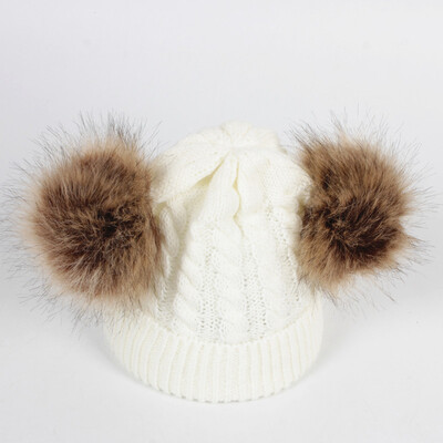 

Beanies Baby Hat Pompon Winter Children Hat Knitted Cute Cap For Girls Boys Casual Solid Color Girl Hat Baby Beanies Keep warm