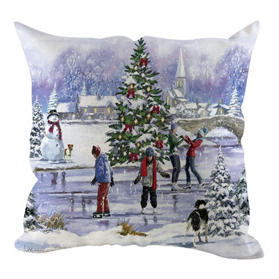 

Tailored Christmas Pillow Cover Pillowcases Decorative Sofa Cushion Cover Home Decoration