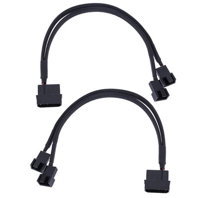 

2pcs 4pin IDE Molex to 2-Port 3Pin4Pin Cooling Fan Splitter Power Cable