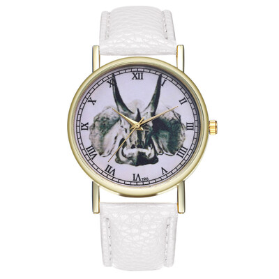 

Animals Wildlife Protection Quartz Womens Watch Clock Leather Lovers Watches Student Math Clock reloj Moment saat erkekler