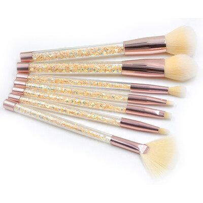 

7pcs Diamond Handle Glitter Makeup Brush Set Shinny Foundation Blending Power Eyeshadow Cosmetic Beauty Magic Make Up Tool Kit