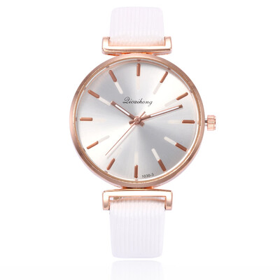 

Korean version of the female student striped belt ladies watch simple scale quartz watch