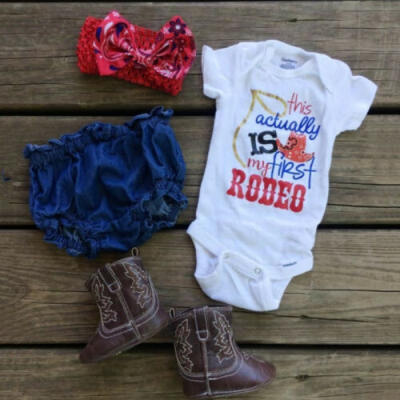 

3PCS Newborn Baby Girl Clothes Independence Day Tops Shorts Headband Outfit Set