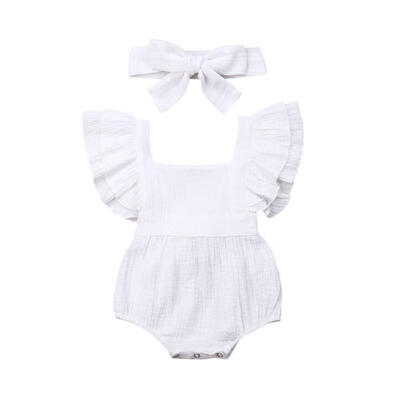 

Newborn Baby Girl Boy Clothing 2Pcs Summer Clothes Ruffle Romper Jumpsuit Outfits