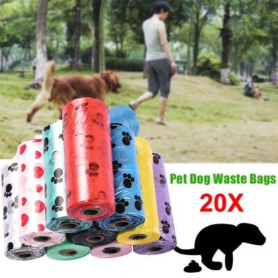 

New Pet Cats Dogs Waste Poop Bag Poo Printing Clean-up Degradable Bags
