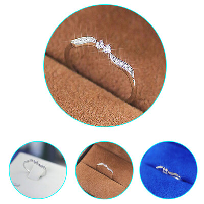 

New Fashion Style Crystal Rings Inlaid Zircon Sliver Color Women Rings Unique Wedding Band Party Jewelry Gifts