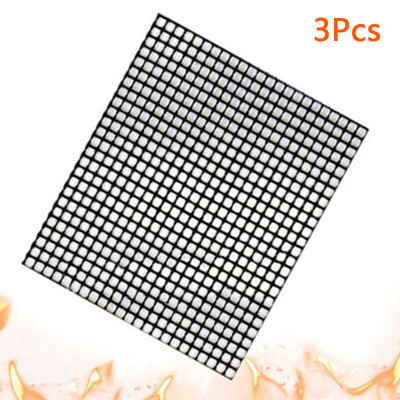 

3pcs Black Non Stick Outdoor BBQ Grill Mat Bake Grilling Mats Barbecue Pad Set