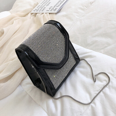 

Ins super fire sequin bag female 2019 new Korean version of the wild single shoulder slung fashion chain casual small square bag
