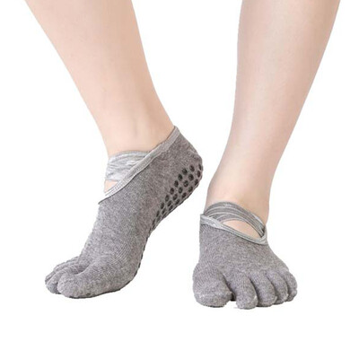 

1 Pair New Professional Yoga Toe Socks Cotton Women Halter Stealth Boat Socks Non Slip Tape Pilates Socks