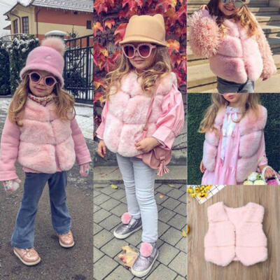 

Autumn NEW Baby Girl Faux Fur Vest Waistcoat Kid Warm Winter Jacket Outwear Coat