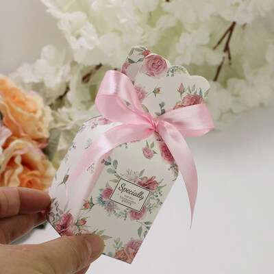 

FUNNYBUNNY Wedding Party Favor Boxes Flamingo Multidimensional Candy Gift Boxes Bonbonniere with Ribbon for Party Decorations