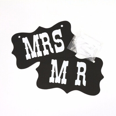 

2 Pcs MR&MRS Photo Props Wedding Decorations Bride To Be Party Decoration Party Supplies Baby Shower Happy Birthday for Wedding