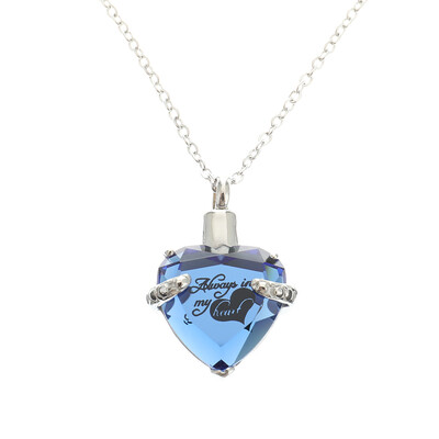 

Birthstone Necklace for Ashes Heart Cremation Memorial Keepsake Pendant Necklace Jewelry Titanium Steel Always in my heart