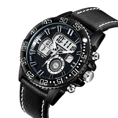 

SANDA Luxury Brand Men Analog Digital Leather Sports Watches Mens Army Military Watch Man Quartz Clock Relogio Masculino 771