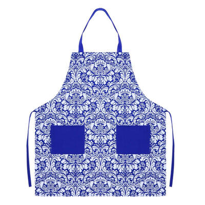 

Cooking Couple Waterproof Apron Pocket Printed Apron Home Kitchen Supplies