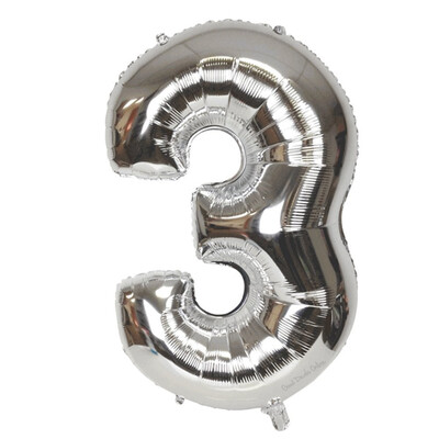 

FUNNYBUNNY 40" Number 0-9 Thickening Silver Foil Air-filled Helium Mylar Balloons for Birthday & Party & Wedding Anniversary