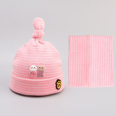 

Fall&Winter New Kids Knitted Cotton Neck Cap Cat Cartoon Two Kids Cap