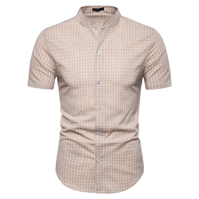 

Toponeto Men Casual Summer Plaid Print Button Short Sleeve Hawaiian T-Shirt Tops Blouses