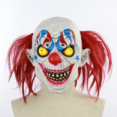 

Creative Natural Latex Halloween Bar Party Supplies Waterproof Environment-friendly Scary Latex Plush Clown Mask