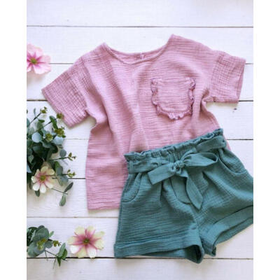 

Kids Baby Girl Cotton & Linen Clothes T-shirt Tops Shorts Pants Outfits Summer