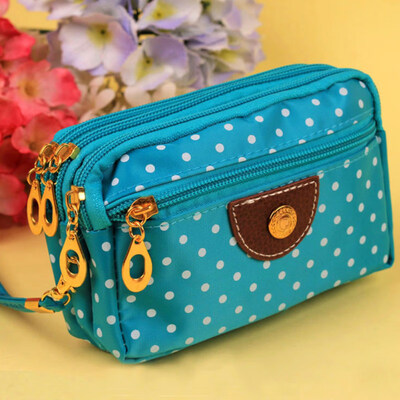 

Fashion Women Round Dot Zipper Handbag Clutches Coin Phone Key Bag Pouch Purse