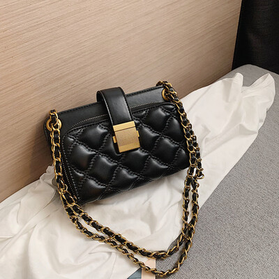 

Qiao Bani 2019 new Korea Dongdaemun fashion solid color embroidery thread chain small square bag shoulder diagonal tide handbag