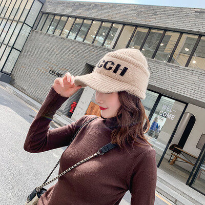 

Empty top woolen hat childrens winter net red personality fashion student Korean version versatile letter new knitting cap